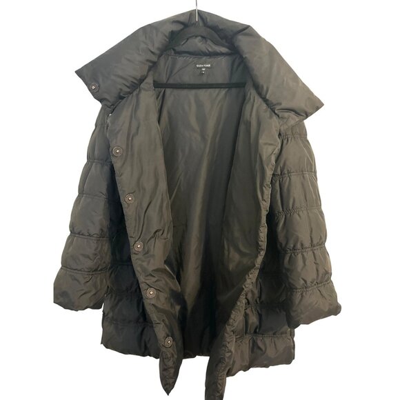 Eileen Fisher Women's M Quilted 80/20 Down Puffer Jacket Timeless Black Cozy - Picture 7 of 14